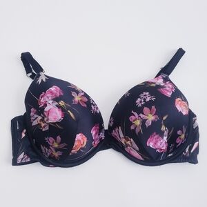 Victoria's Secret Black Floral Pushup Bra